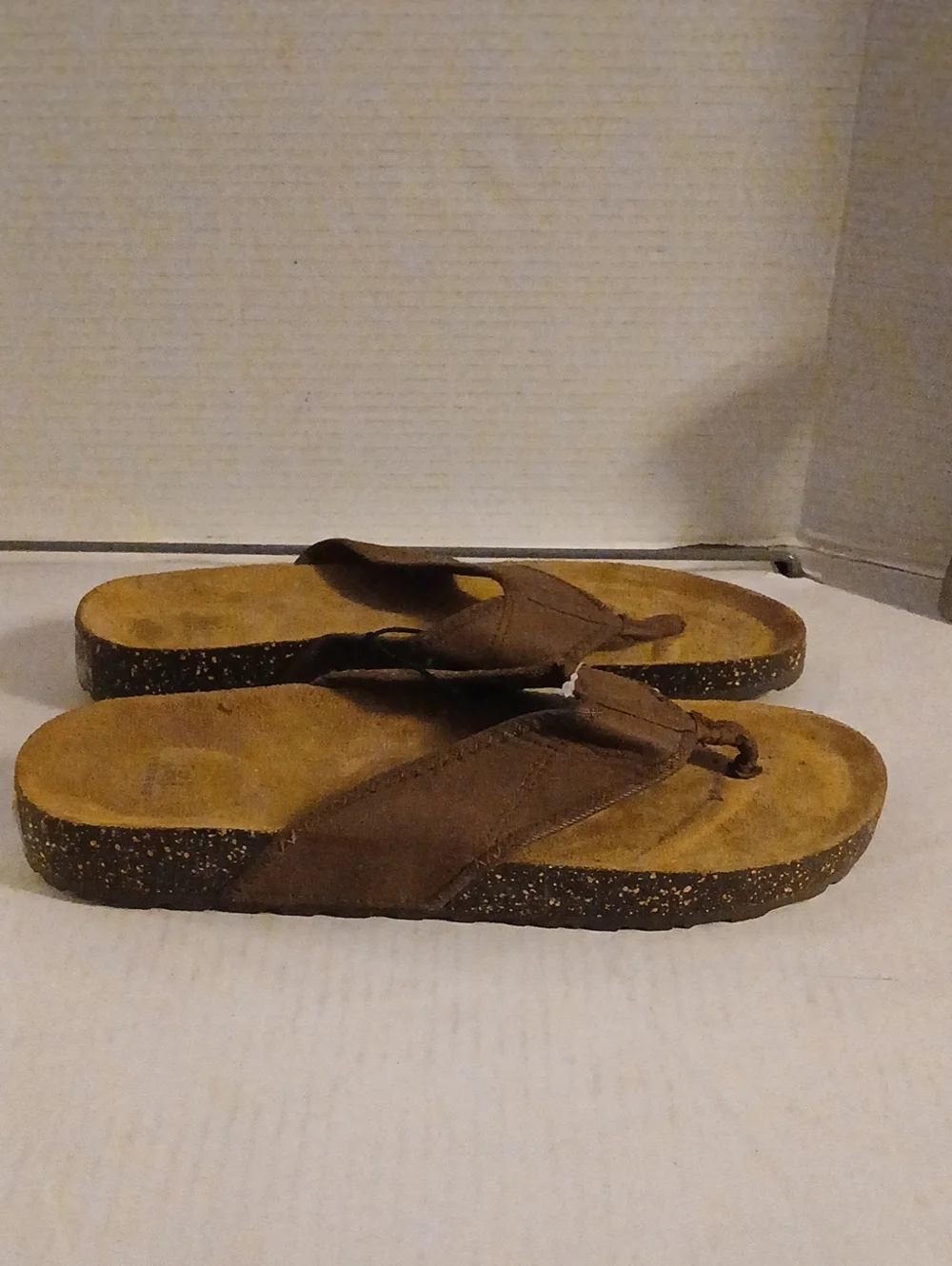 George Men's Brown Suede Toe-Post Sandals